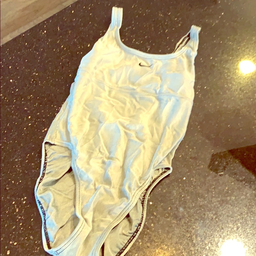 Nike one piece bathing suit in silver metallic